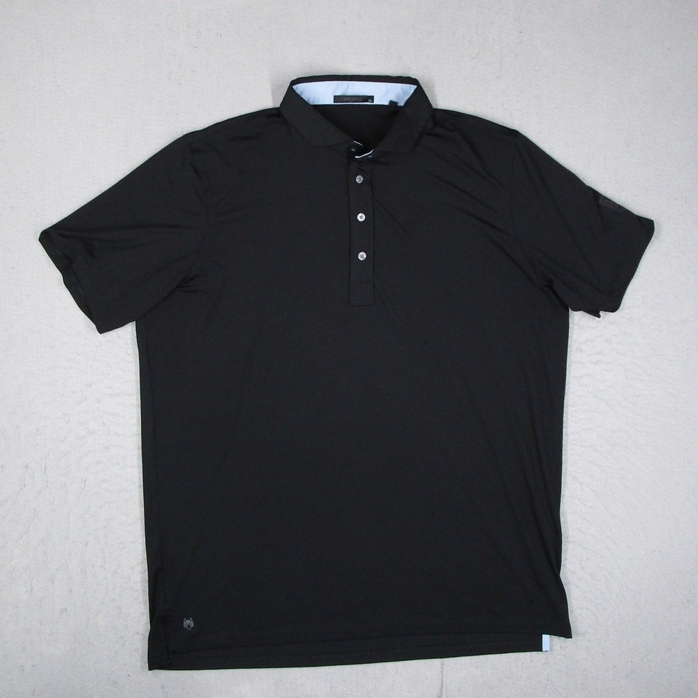 Greyson Mens XL Black Performance Golf Polo Shirt LA Kings Logo Short Sleeve